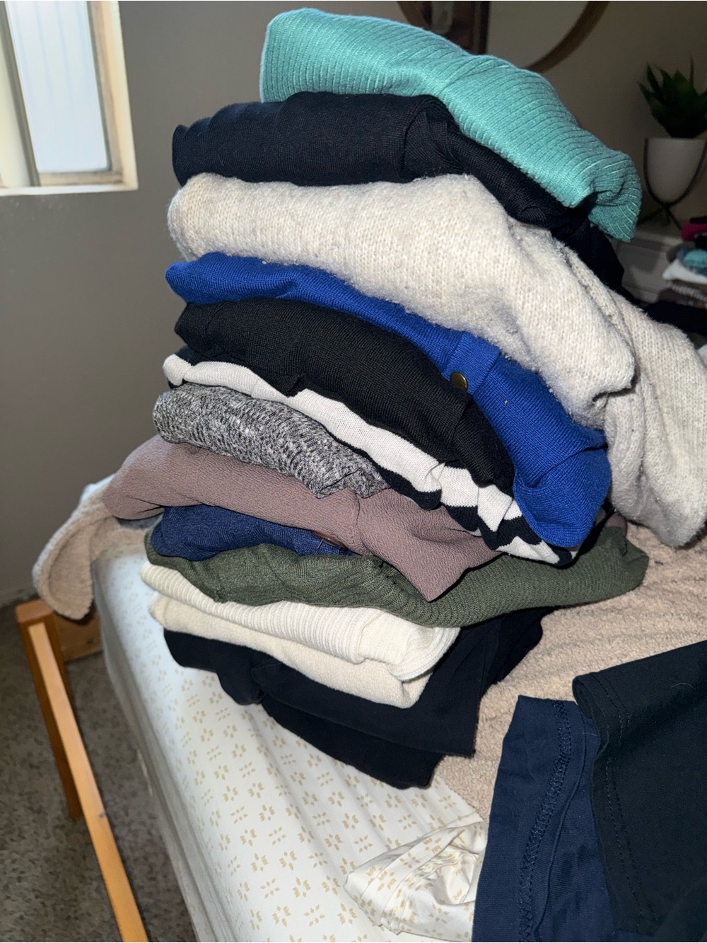Mixed Women's Sweater & Knit Bundle - Navy, Teal, Blue, Olive, Cream